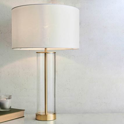 Endon 68802 - Aptumšojama galda lampa LESSINA ar skārienjutīgu vadību 1xE27/10W/230V zelta/balta