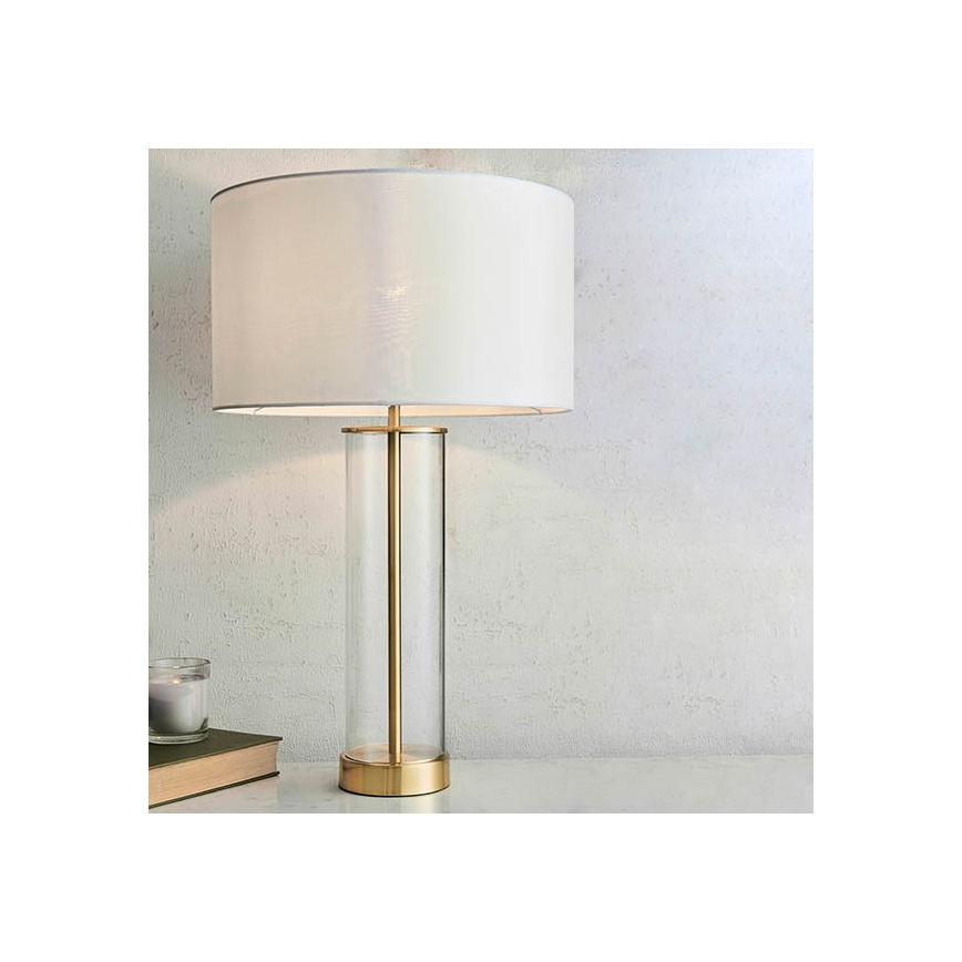 Endon 68802 - Aptumšojama galda lampa LESSINA ar skārienjutīgu vadību 1xE27/10W/230V zelta/balta
