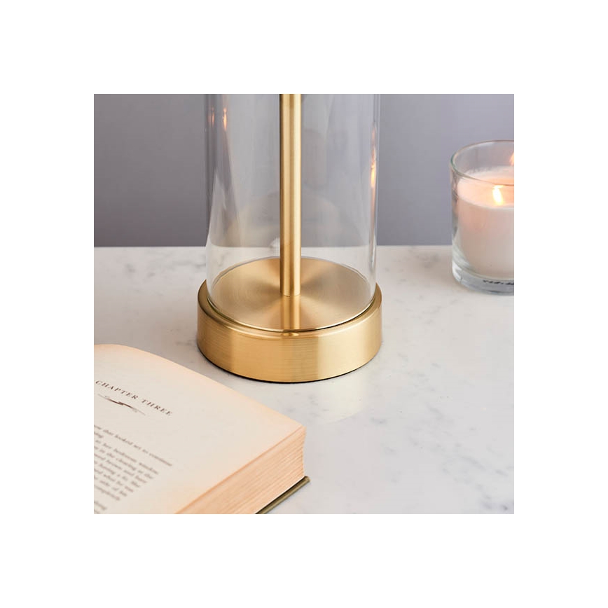 Endon 68802 - Aptumšojama galda lampa LESSINA ar skārienjutīgu vadību 1xE27/10W/230V zelta/balta
