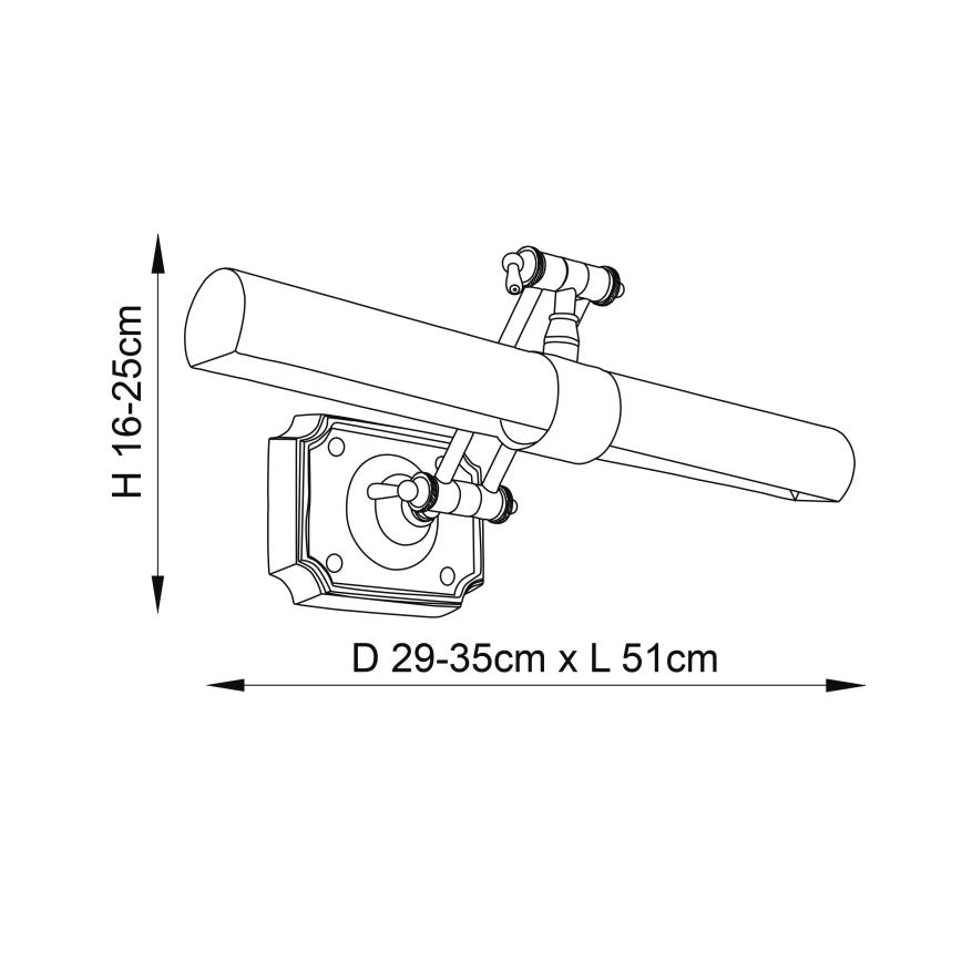 Endon 69833 - Gleznu lampa WINCHESTER 2xE14/6W/230V 51 cm misiņš
