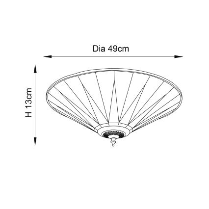 Endon 70240 - Griestu lampa DARK STAR 2xE27/40W/230V d. 49 cm