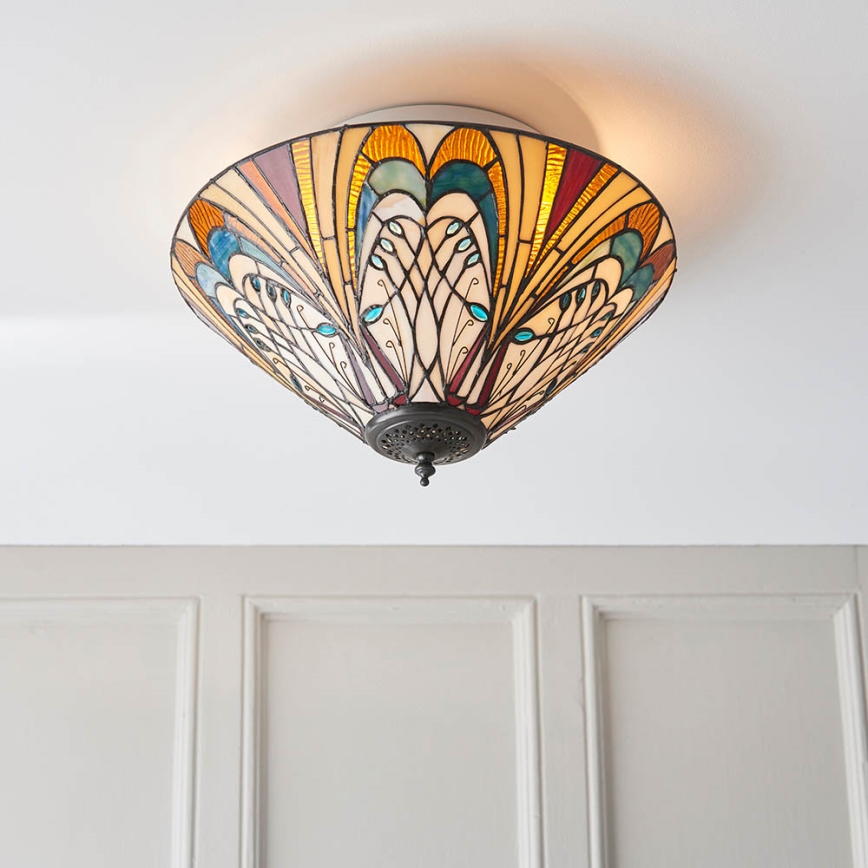 Endon 70241 - Griestu lampa Tiffany HECTOR 2xE27/60W/230V Ø 40 cm