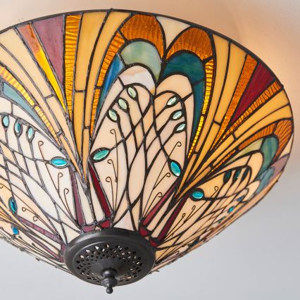 Endon 70241 - Griestu lampa Tiffany HECTOR 2xE27/60W/230V Ø 40 cm