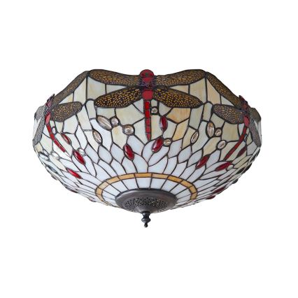 Endon 70723 - Griestu lampa Tiffany DRAGONFLY 2xE27/60W/230V Ø 41 cm