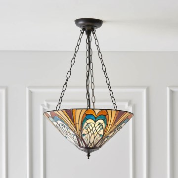 Endon 70750 - Lustra uz ķēdes Tiffany HECTOR 3xE27/60W/230V Ø 40 cm