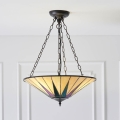 Endon 70754 - Lustra ar ķēdi Tiffany DARK STAR 3xE27/60W/230V Ø 49 cm
