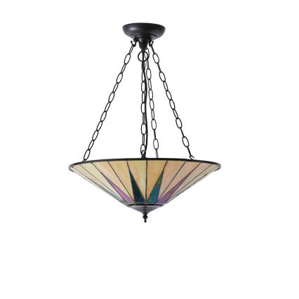 Endon 70754 - Lustra ar ķēdi Tiffany DARK STAR 3xE27/60W/230V Ø 49 cm