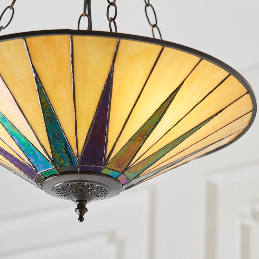 Endon 70754 - Lustra ar ķēdi Tiffany DARK STAR 3xE27/60W/230V Ø 49 cm