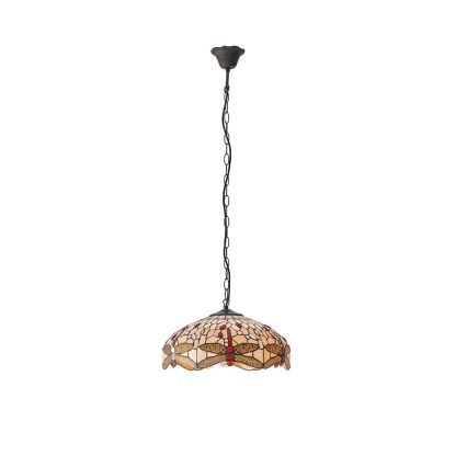 Endon 70824 - Lustra ar ķēdi Tiffany DRAGONFLY 3xE27/60W/230V Ø 41 cm