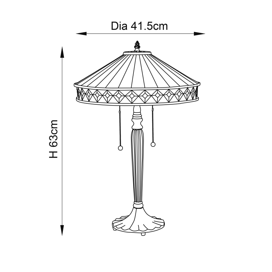 Endon 70935 - Galda lampa FARGO 2xE27/60W/230V d. 41,5 cm