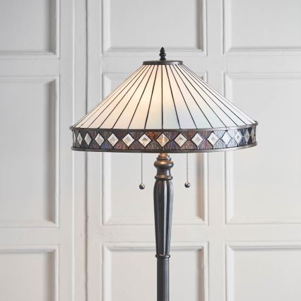 Endon 70936 - Grīdas lampa Tiffany FARGO 2xE27/60W/230V Ø 50 cm