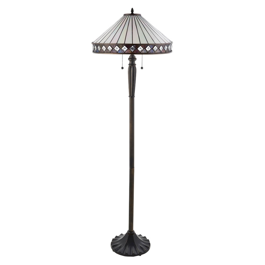 Endon 70936 - Grīdas lampa Tiffany FARGO 2xE27/60W/230V Ø 50 cm