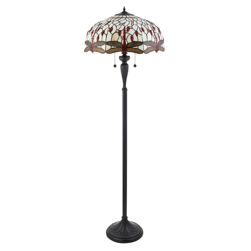 Endon 70940 - stāvlampa Tiffany DRAGONFLY 2xE27/60W/230V Ø 50 cm