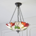Endon 70946 - Lustra ar ķēdi Tiffany BOTANICA 3xE27/60W/230V Ø 45 cm