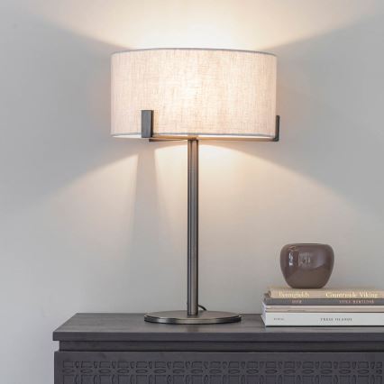 Endon 72631 - Galda lampa HAYFIELD 1xE27/40W/230V bronzas/pelēka