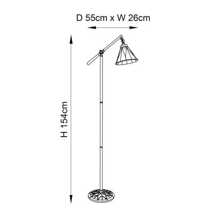 Endon 74355 - Grīdas lampa DARK STAR 1xE14/40W/230V