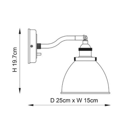 Endon 76330 - Sienas starmetis FRANKLIN 1xE14/40W/230V misiņš/taupe