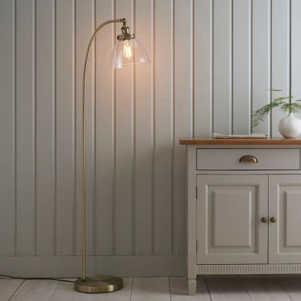 Endon 77860 - Grīdas stāvlampa HANSEN 1xE27/40W/230V misiņš