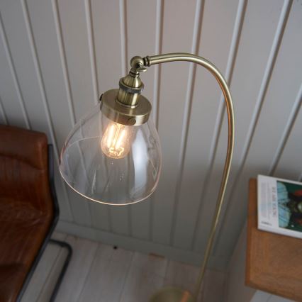 Endon 77860 - Grīdas stāvlampa HANSEN 1xE27/40W/230V misiņš
