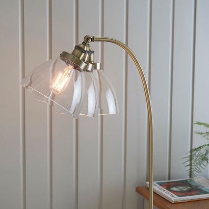 Endon 77860 - Grīdas stāvlampa HANSEN 1xE27/40W/230V misiņš