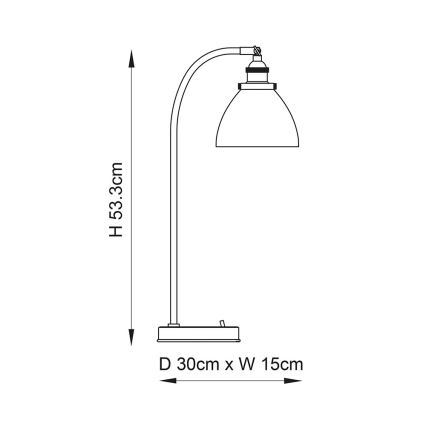 Endon 77861 - Galda lampa HANSEN 1xE27/40W/230V varš