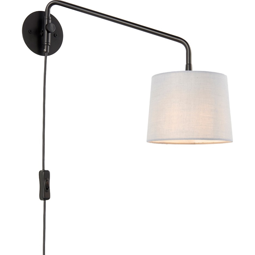 Endon 79500 - Sienas lampa CARLSON 1xE14/40W/230V pelēka/melna