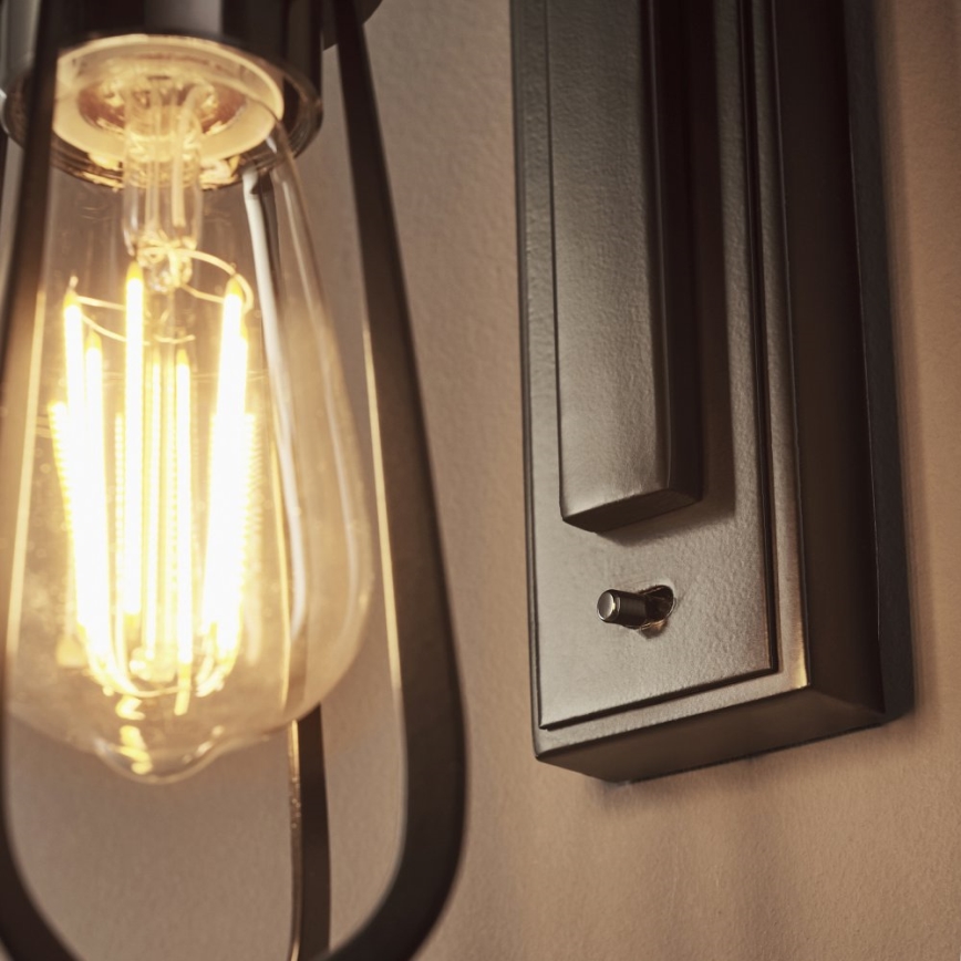 Endon 80950 - Sienas lampa URBAN 1xE27/6W/230V melna