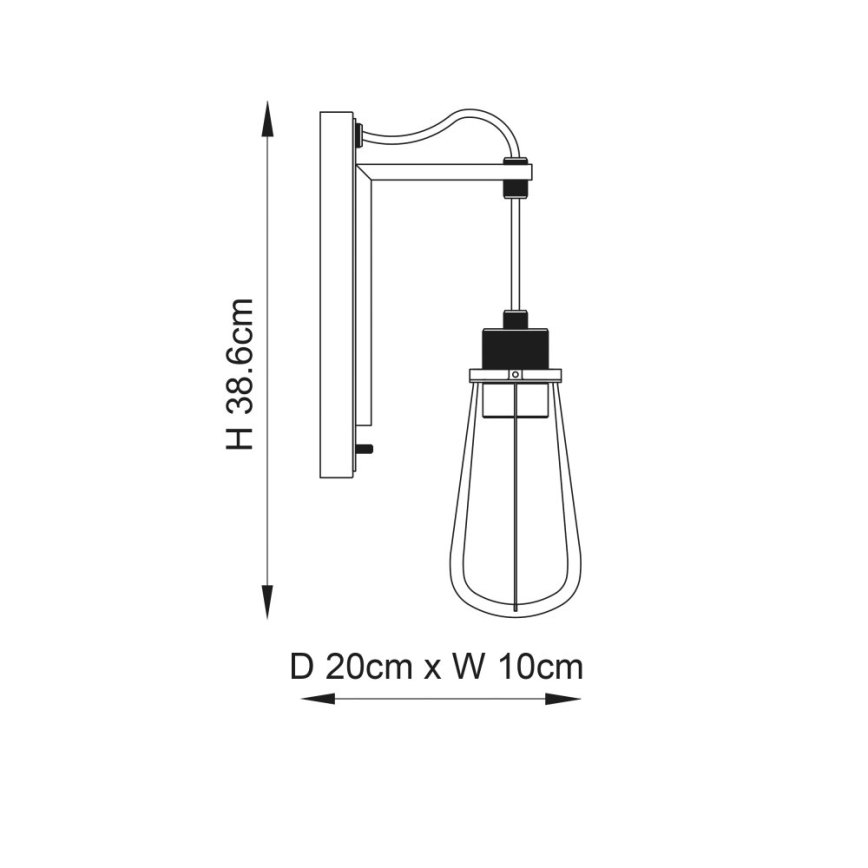 Endon 80950 - Sienas lampa URBAN 1xE27/6W/230V melna