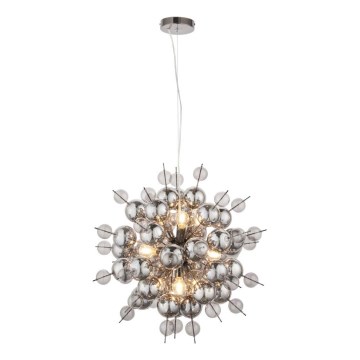 Endon 81583 - JOULES piekaramā lustra uz kabeļa 9xE14/7W/230V spīdīgs hroms/dūmaina
