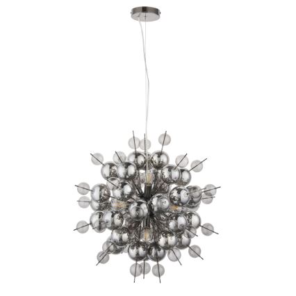 Endon 81583 - JOULES piekaramā lustra uz kabeļa 9xE14/7W/230V spīdīgs hroms/dūmaina