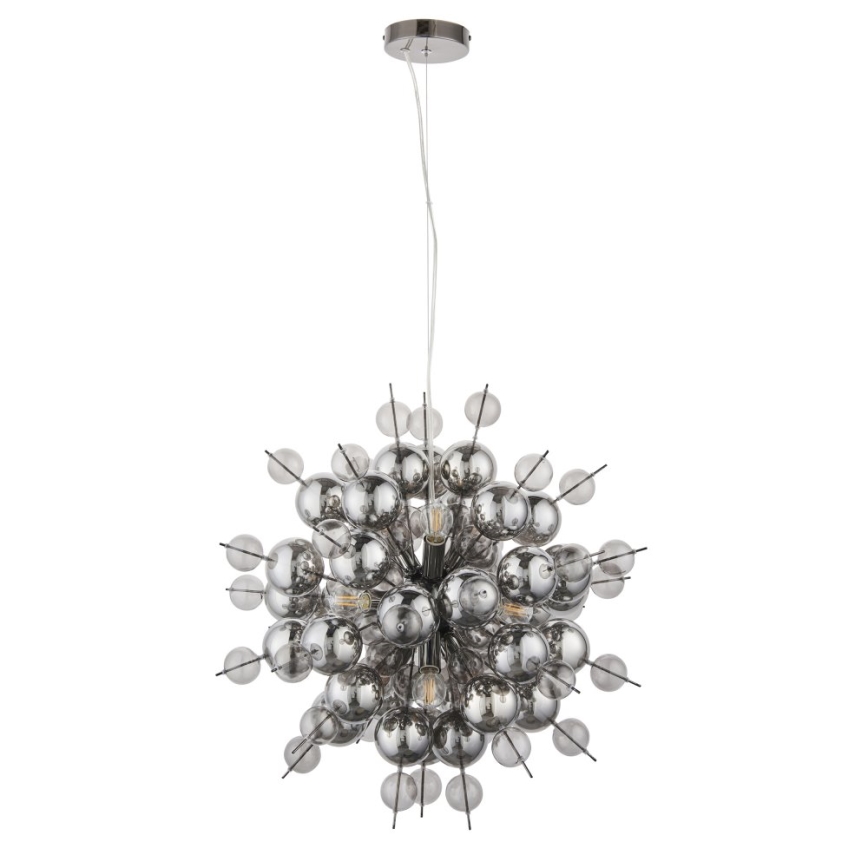 Endon 81583 - JOULES piekaramā lustra uz kabeļa 9xE14/7W/230V spīdīgs hroms/dūmaina