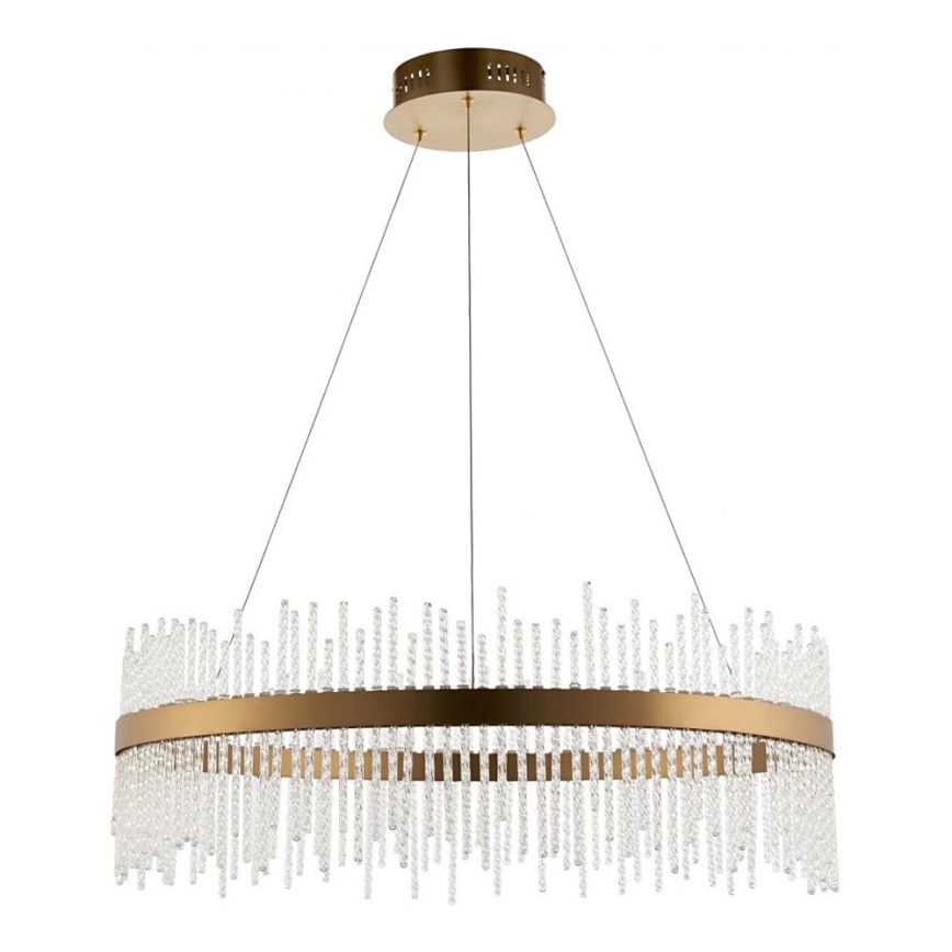 Endon 81908 - Regulējams LED lustra ar vadu ADRIEL LED/58W/230V 3000K diametrs 70 cm zelta/caurspīdīga