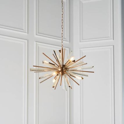 Endon 81936 - Lustra ar ķēdi 6xE14/40W/230V zelta krāsā