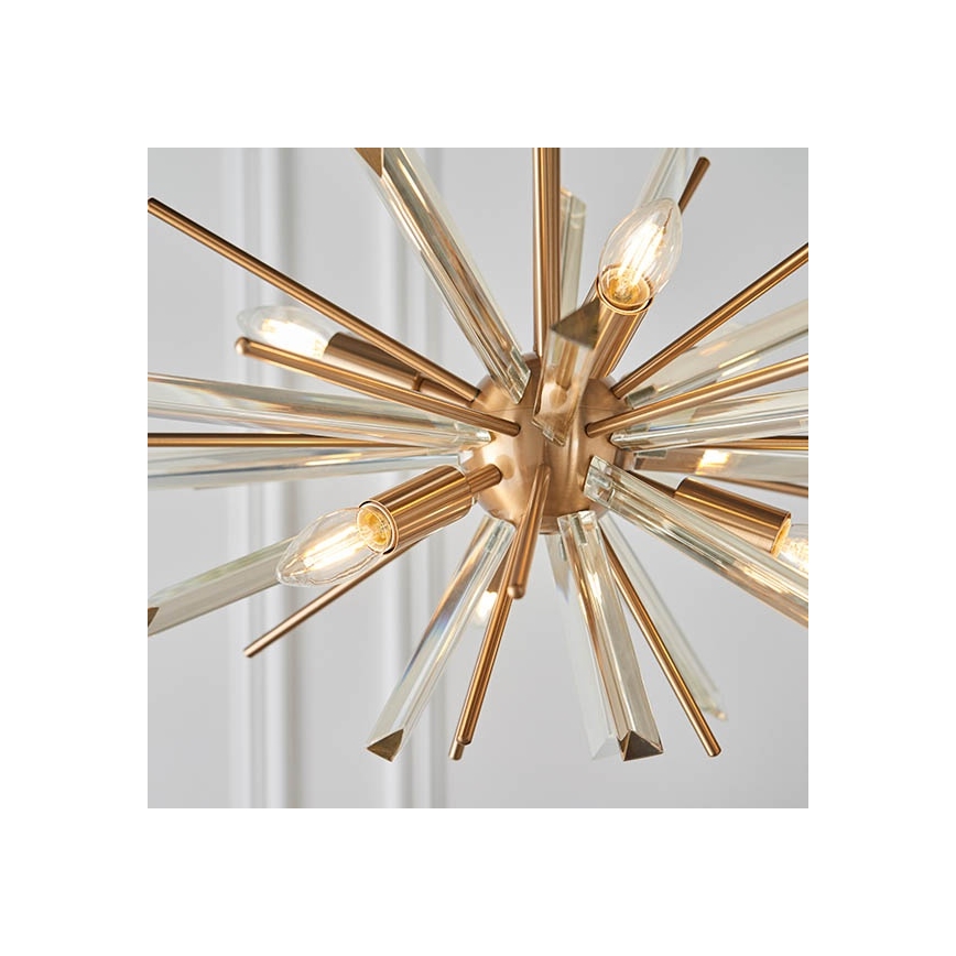 Endon 81936 - Lustra ar ķēdi 6xE14/40W/230V zelta krāsā