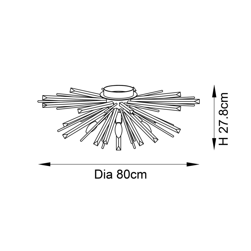 Endon 81937 - Griestu lampa 4xE14/40W/230V Ø 80 cm zelta