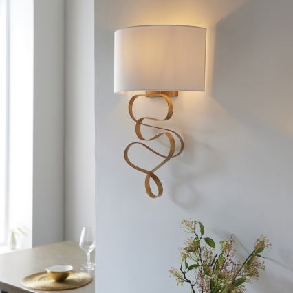 Endon 82070 - Sienas lampa 1xE27/10W/230V balta/misiņš
