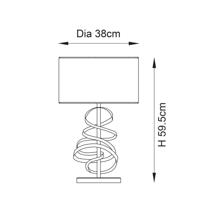 Endon 82071 - Galda  lampa 1xE27/10W/230V balta/misiņa/melna