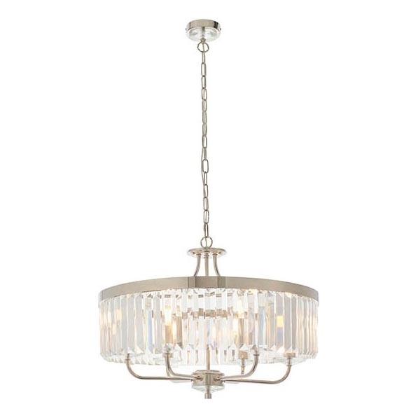 Endon 90263 - Lustra uz ķēdes CHESTERFIELD 6xE14/6W/230V Ø 55 cm spīdīgs hroms