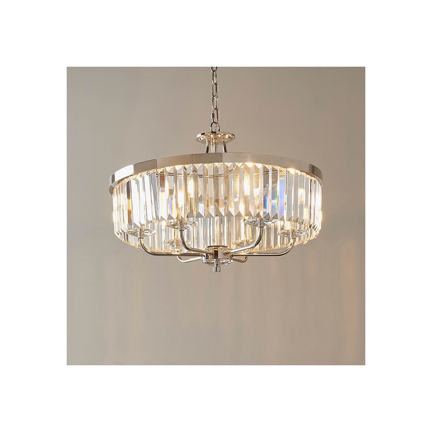 Endon 90263 - Lustra uz ķēdes CHESTERFIELD 6xE14/6W/230V Ø 55 cm spīdīgs hroms