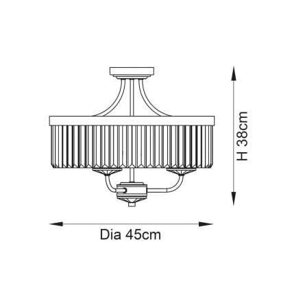 Endon 90264 - CHESTERFIELD virsmas griestu lampa, 3x E14/6W/230V, spīdīgs hroms