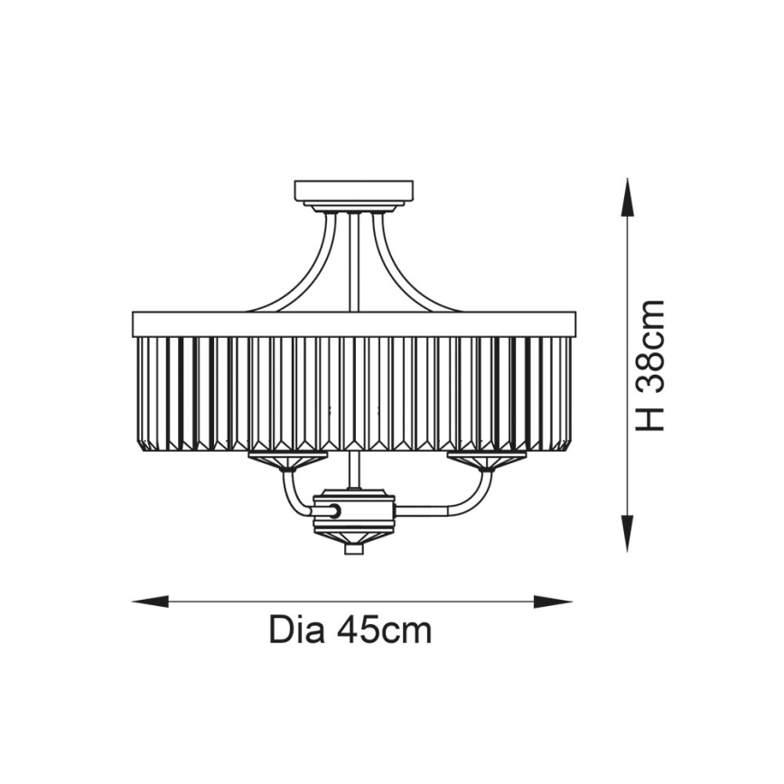 Endon 90264 - CHESTERFIELD virsmas griestu lampa, 3x E14/6W/230V, spīdīgs hroms
