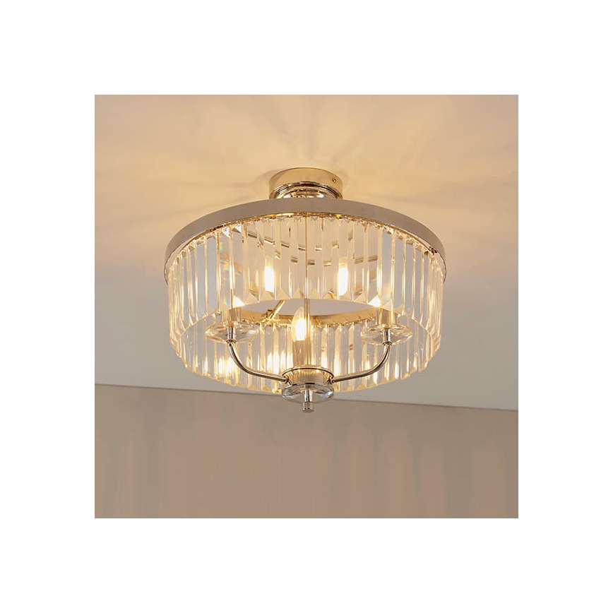 Endon 90264 - Piestiprināma griestu lustra CHESTERFIELD 3xE14/6W/230V, diametrs 45 cm, spīdīgs hroms