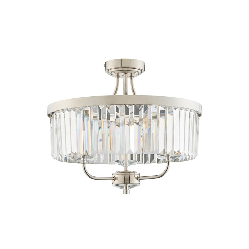 Endon 90264 - Piestiprināma griestu lustra CHESTERFIELD 3xE14/6W/230V, diametrs 45 cm, spīdīgs hroms