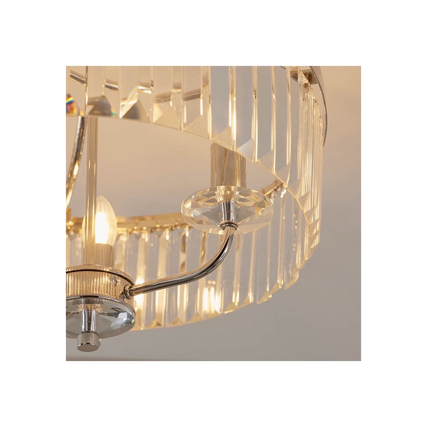 Endon 90264 - Piestiprināma griestu lustra CHESTERFIELD 3xE14/6W/230V, diametrs 45 cm, spīdīgs hroms