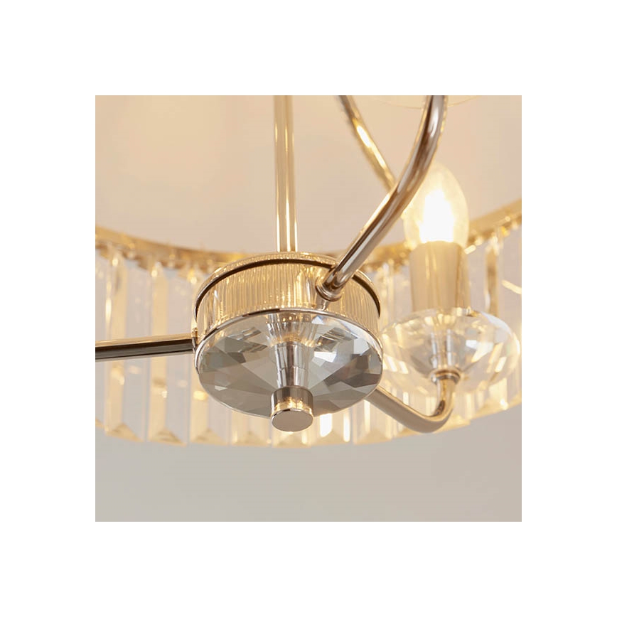 Endon 90264 - Piestiprināma griestu lustra CHESTERFIELD 3xE14/6W/230V, diametrs 45 cm, spīdīgs hroms