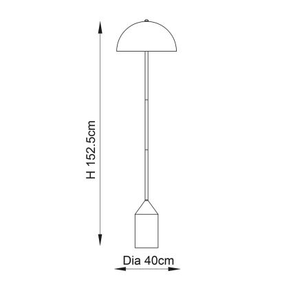 Endon 90521 - Grīdas stāvlampa NOVA 1xE27/60W/230V misiņš