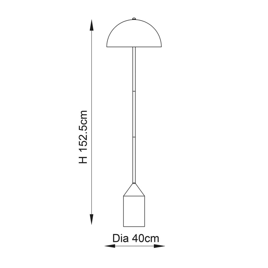 Endon 90521 - Grīdas stāvlampa NOVA 1xE27/60W/230V misiņš