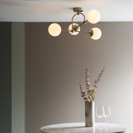 Endon 90843 - Virsmas montējamā griestu lustra ONTARIO 4xE14/7W/230V, misiņš