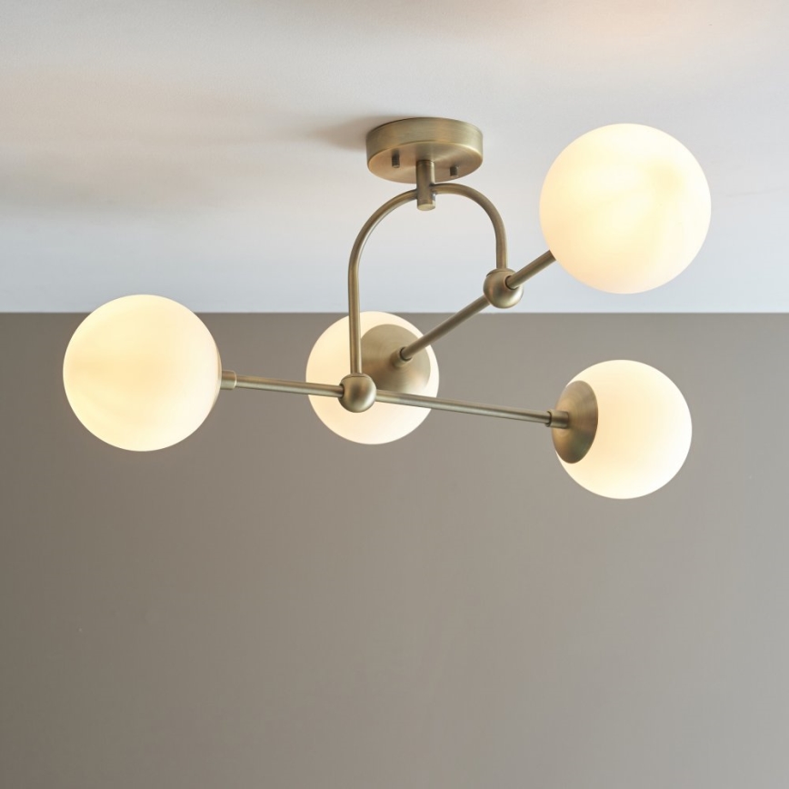 Endon 90843 - Virsmas montējamā griestu lustra ONTARIO 4xE14/7W/230V, misiņš