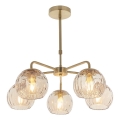 Endon 91969 - Lustra uz stieņa DIMPLE 5xE14/7W/230V zelta